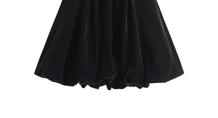 Voguable  2022Vintage French Crop Dress Women 50s 60s Audrey Hepburn Flannel V Neck Dresses Puff Short Sleeve Sexy Party Elegant Fluffy Frocks voguable