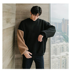 Voguable Plus Velvet Thick Autumn And Winter Round Neck Long-Sleeved Lamb Hair Embroidery Flocking Comic Bear Loose Lazy Style Sweatshirt voguable