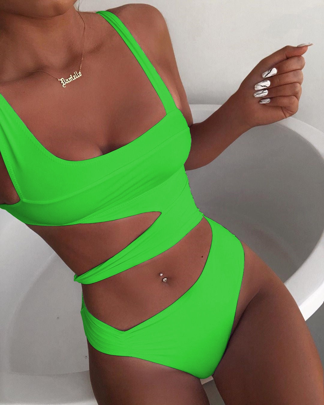 Bkning Thong Swimsuit One Piece Bathing Suits Tanga Stylish 2022 High Cut Swimwear Woman Fused Solid Monokini Backless Swimsuits voguable