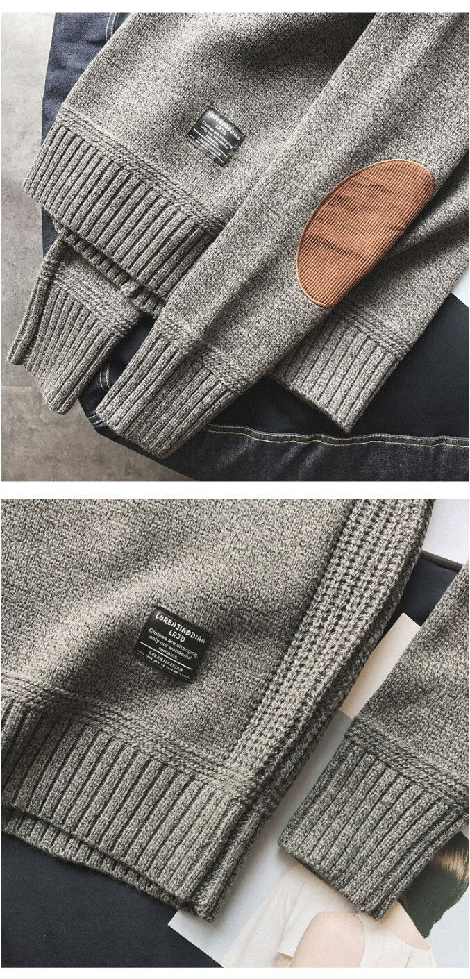 Voguable Vintage Knitted Sweater Men Red Blue Grandpa Sweater Male Winter Retro Clothes Patchwork Japanese Streetwear Warm Autumn voguable