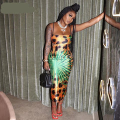 Voguable  2022 Sleeveless Backless Hollow Out Slip Bodycon Leopard Print Maxi Dress Slim Summer Party Elegant Club Y2K Robe Outfi voguable