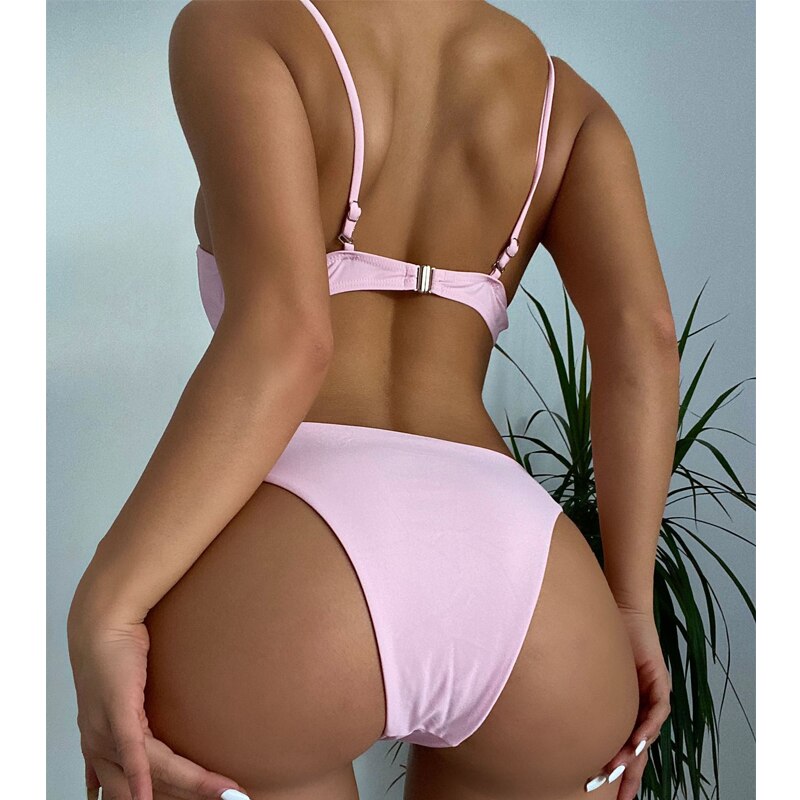 Voguable 2022 Backless one piece swimsuit Solid swimwear female Sexy monokini Push up bodysuit Underwired bathing suit biquini voguable