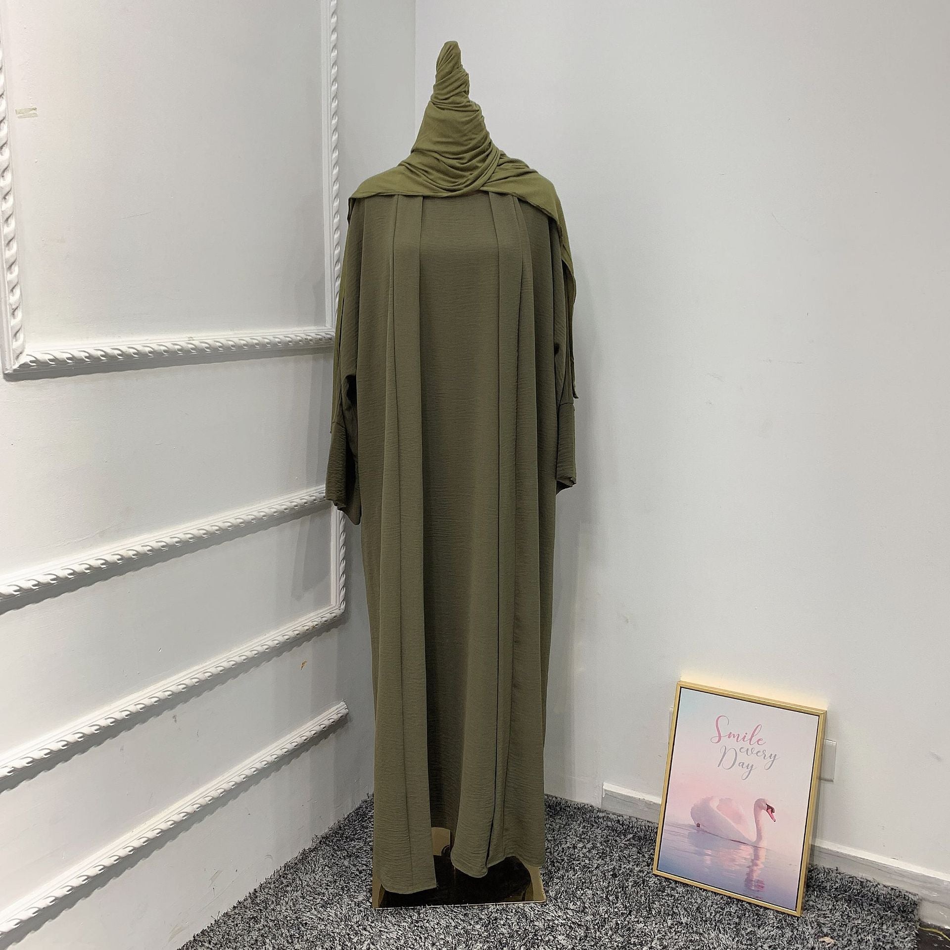 Voguable 2-piece Muslim Sets Women Crepe Outfits Open Abaya Kimono&Sle ...