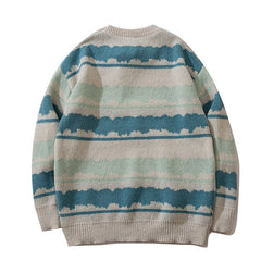 Voguable Harajuku vintage jumper striped ugly sweater streetwear pullover men oversized hip hop punk knitwear video grandpa sweater voguable