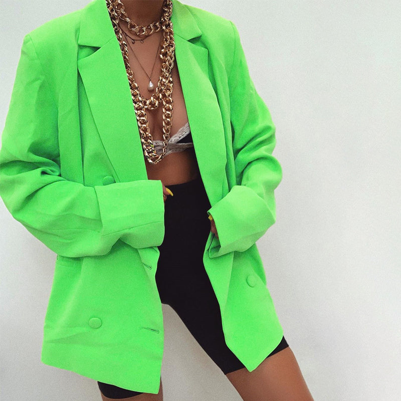 Voguable  long sleeve pure oversize coat blazer autumn winter women streetwear outfits windbreaker female tops voguable