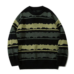 Voguable Harajuku vintage jumper striped ugly sweater streetwear pullover men oversized hip hop punk knitwear video grandpa sweater voguable