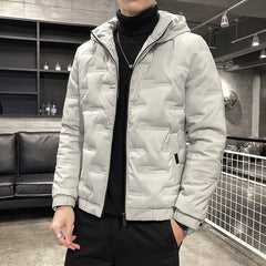 Voguable 2022 Fashion Men's Lightweight White Duck Down Jacket Korean Style Business Casual Slim Fit Outwear Down Jacket For Male voguable