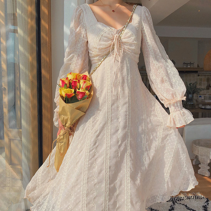 Voguable  Vintage Fairy Dress Women Elegant Designer Chiffon Dress Long Sleeve French Party Midi Dress Casual Women's Clothing Autumn 2022 voguable