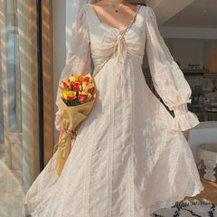 Voguable  Vintage Fairy Dress Women Elegant Designer Chiffon Dress Long Sleeve French Party Midi Dress Casual Women's Clothing Autumn 2022 voguable