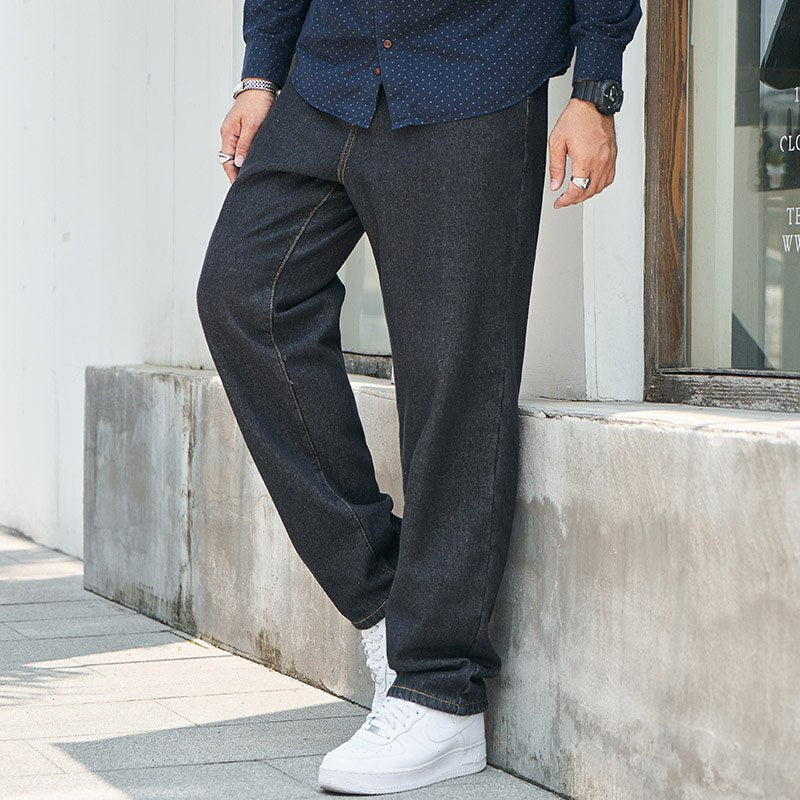 Voguable Baggy Pants Men Big Size Jeans Denim Loose Straight Long Trouser Man Style Street Outdoor Clothing 32-48 voguable