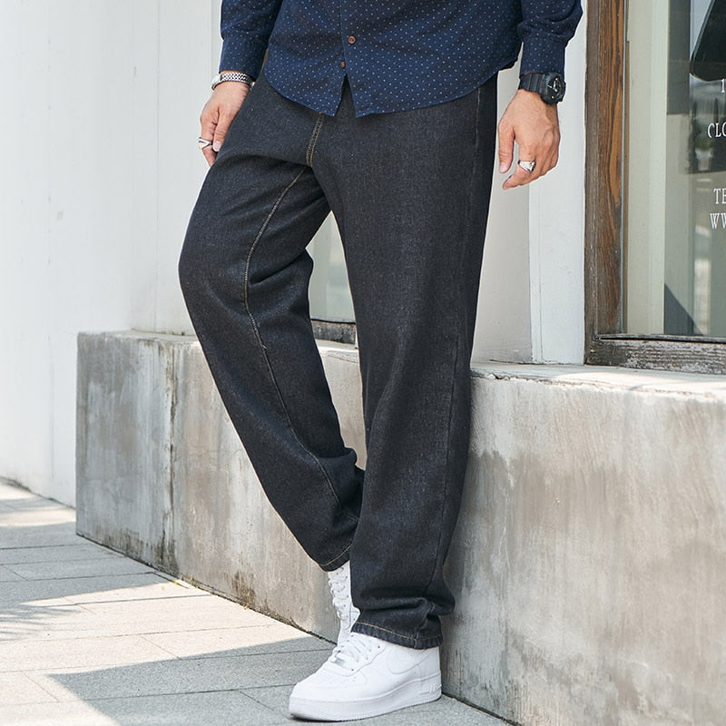 Voguable Baggy Pants Men Big Size Jeans Denim Loose Straight Long Trouser Man Style Street Outdoor Clothing 32-48 voguable