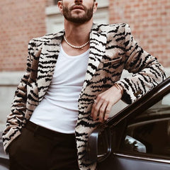 INCERUN American Style New Men's Fashion Casual Streetwear Leopard Print Blazer Formal Suit Long Sleeved Casual Coats S-5XL 2022 voguable