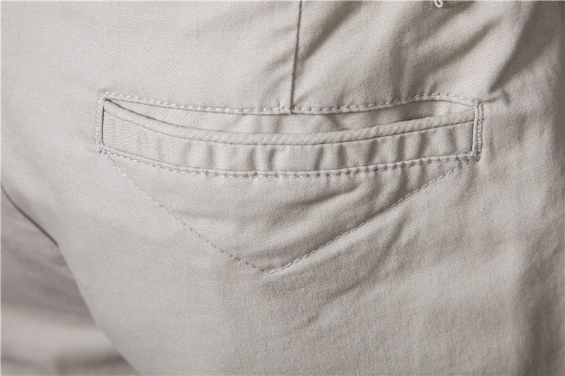 Voguable 2022 New Summer 100% Cotton Solid Shorts Men High Quality Casual Business Social Elastic Waist Men Shorts 10 Colors Beach Shorts voguable