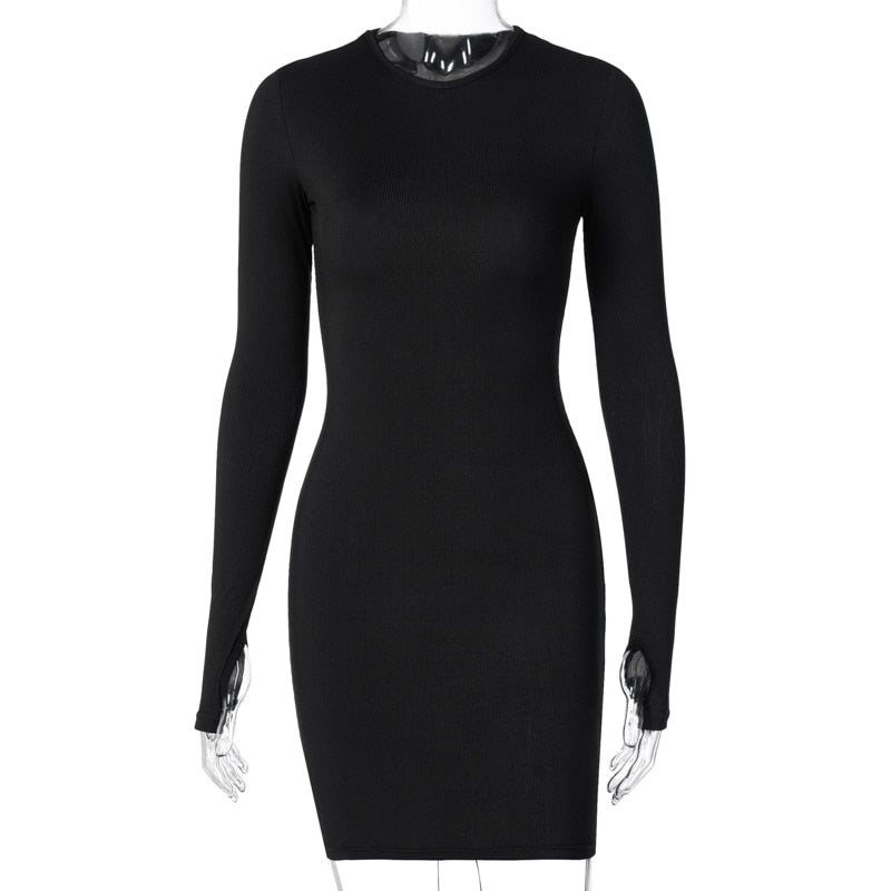 Voguable   2022 Long Sleeve Bodycon Sexy Mini Dress Autumn Winter Women Fashion Streetwear Outfits Party Club Wear voguable