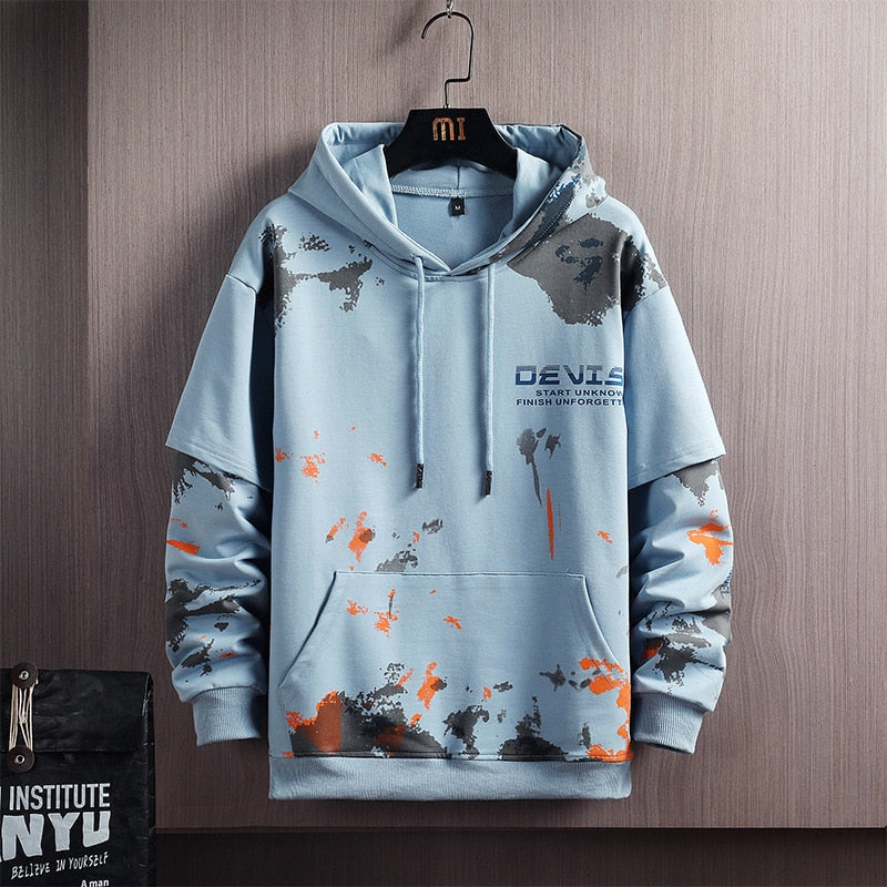 HOUZHOU Autumn Khaki Graphic Hoodie Sweatshirt with Hood White Harajuku Hoodie for Men Korean Streetwear Hip Hop Sweatshirt Male voguable