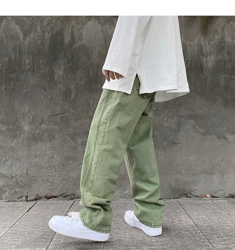 Voguable Men Korean Fashions Purple Jeans Pants Japanese Streetwear Denim Baggy Wide Leg Loose Trousers Plus Size 3XL voguable