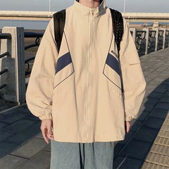 Voguable Spring Autumn Workwear Jacket Men's Casual All-match Trend Handsome Loose Trend Hong Kong Style Japan Harajuku Varsity Jacket voguable