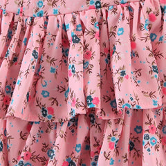 Voguable   Sweet Women Floral Print Sexy Sling Cake Dress Ladies Summer Holiday Chiffon Robe Short Vestido voguable