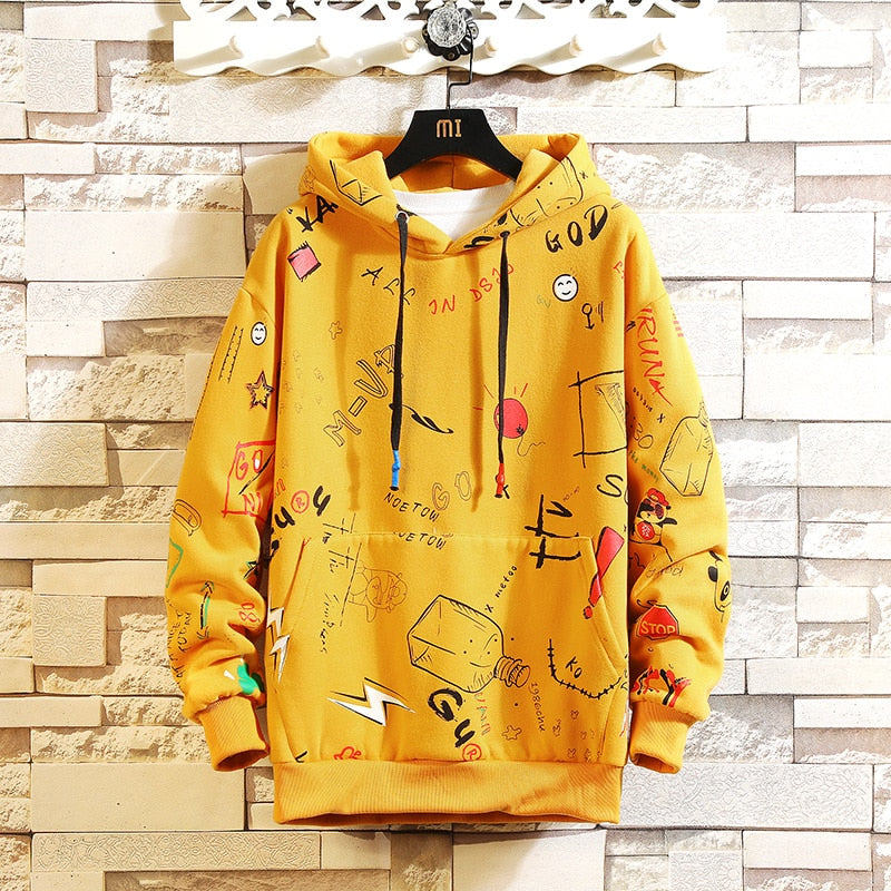 Voguable 2022 Autumn Spring Black Patchwork Hoodies MEN'S Sweatshirts Hiphop Punk Streetwear Casual Pullover voguable