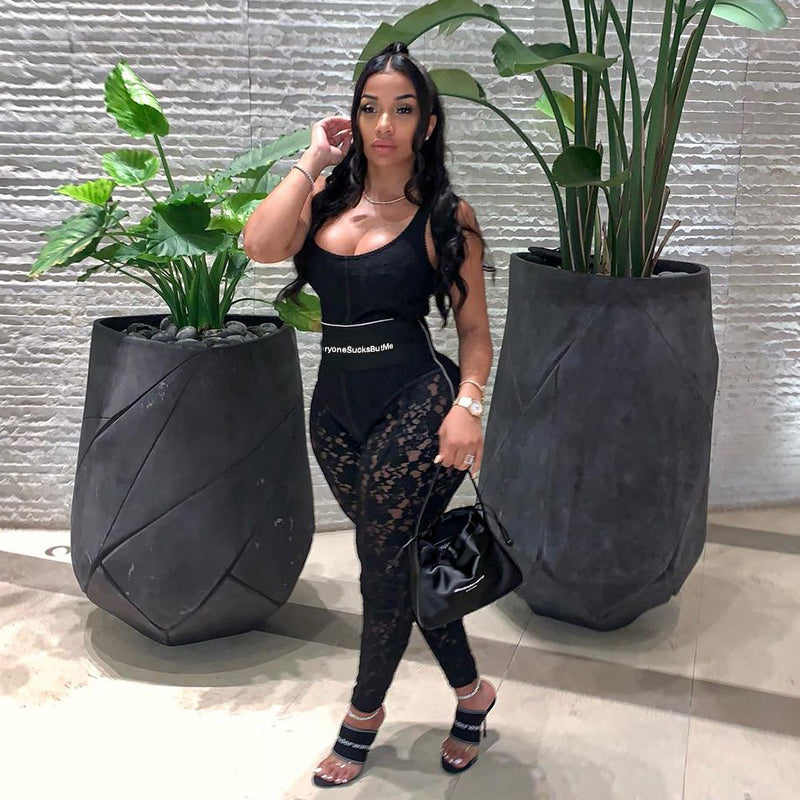 Voguable 2022 High Waist See-Through Zip Up Bodycon Pencil Pants Summer Women Fashion Streetwear Casual Trousers Club Y2K voguable