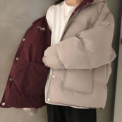 Voguable Two-sided cotton-padded jacket 2021 women winter clothing oversize Hong Kong style Korean simple bread clothes keep warm coats voguable