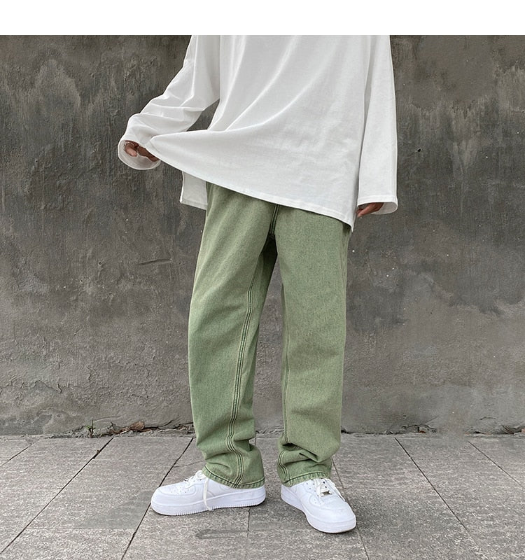 Voguable Men Korean Fashions Purple Jeans Pants Japanese Streetwear Denim Baggy Wide Leg Loose Trousers Plus Size 3XL voguable