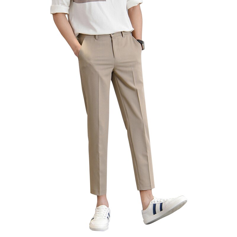 Voguable 2022 New Thin Casual Pants Korea Style Straight Slim Suit Bottoms 3 Colors Classic Fashion Business Leisure Solid Color Trousers voguable