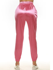 Voguable  Elastic High Waist Pants Women Brand Jogger Sweatpants Satin Fashion Pink Pencil Pants Streewear Fitness Trousers Pantalon Femme voguable