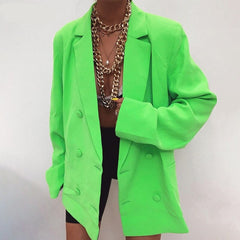 Voguable  long sleeve pure oversize coat blazer autumn winter women streetwear outfits windbreaker female tops voguable