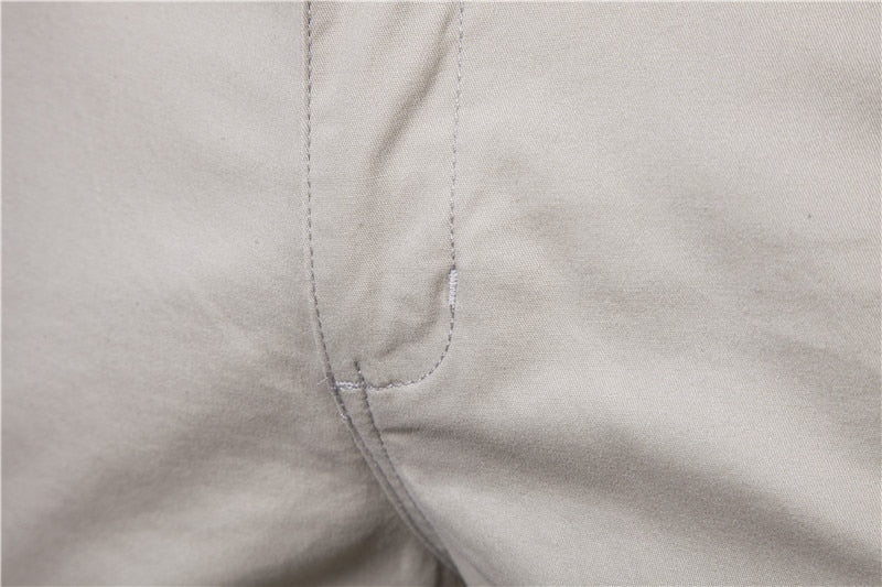 Voguable 2022 New Summer 100% Cotton Solid Shorts Men High Quality Casual Business Social Elastic Waist Men Shorts 10 Colors Beach Shorts voguable