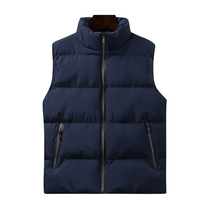 Voguable New Men's Jacket Winter Male Vest For Down Cotton Casual Sleeveless Jacket Waistcoat High Quality Windproof Warm Vest Coat voguable