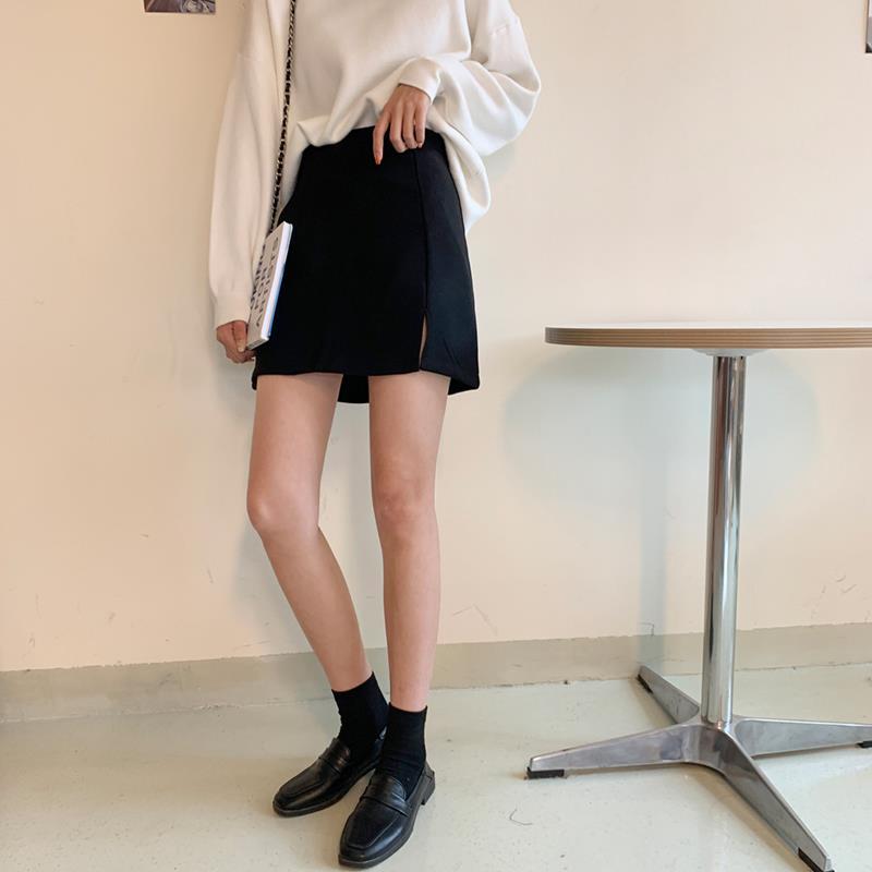 Voguable   Skirts Women Split Elegant Office Ladies Spring Mujer Casual Large Size 3XL A-line Black Hot Sale Design Comfortable Ulzzang New voguable