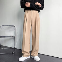 Voguable  Men Suit Pants Solid Full Baggy Casual Wide Leg Trousers for Men Khaki Black White Japanese Style Streetwear Oversize Pants Man voguable
