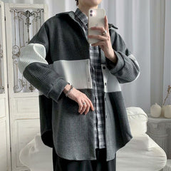 Voguable 2021 Spring Women's Knitted Jacket Men's Clothing Hong Kong Style Korean Fashion Casual Loose Long Sleeve Niche Cardigan Jacket voguable