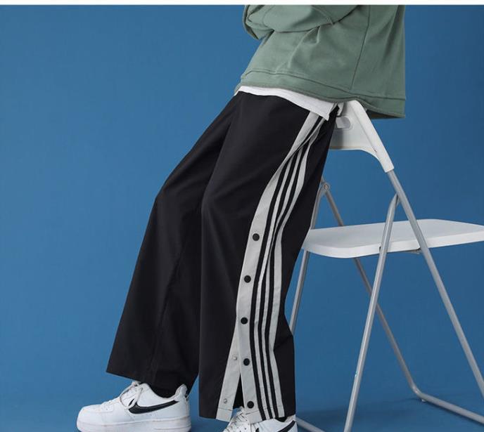 Voguable Fashion Streetwear Joggers Men Sweatpants Breasted Korean High Street Straight Trousers Plus Size Loose Couple Casual Pants voguable
