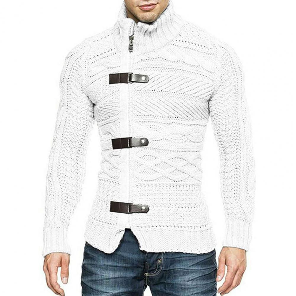 Men's Sweaters Stretchy Stylish Acrylic Fiber Loose Sweater Coat Causal-Solid Color Slim Fit Turtleneck Pullovers Sweater voguable