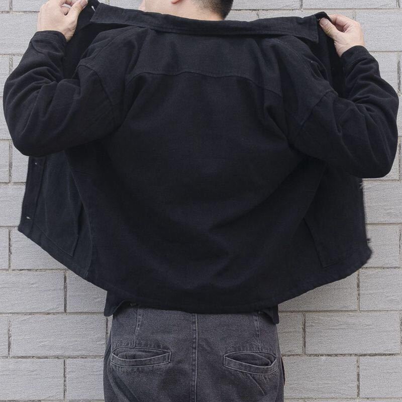 Simple Denim Jackets Men Black Classic All-match Vintage Males Large Size Outwear Comfort S-4XL Teenagers Daily Unisex Popular voguable