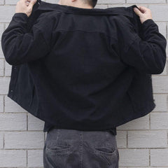 Simple Denim Jackets Men Black Classic All-match Vintage Males Large Size Outwear Comfort S-4XL Teenagers Daily Unisex Popular voguable