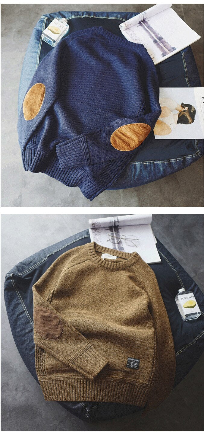 Voguable Vintage Knitted Sweater Men Red Blue Grandpa Sweater Male Winter Retro Clothes Patchwork Japanese Streetwear Warm Autumn voguable