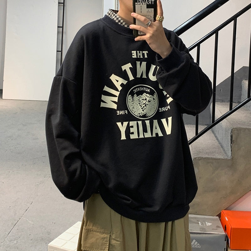 Voguable Spring Men Casual Sweatshirts Harajuku 1997 Printed Men Oversized Hoodies 2021 Korean Man Casual Loose Pullovers voguable