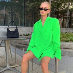 Voguable  long sleeve pure oversize coat blazer autumn winter women streetwear outfits windbreaker female tops voguable