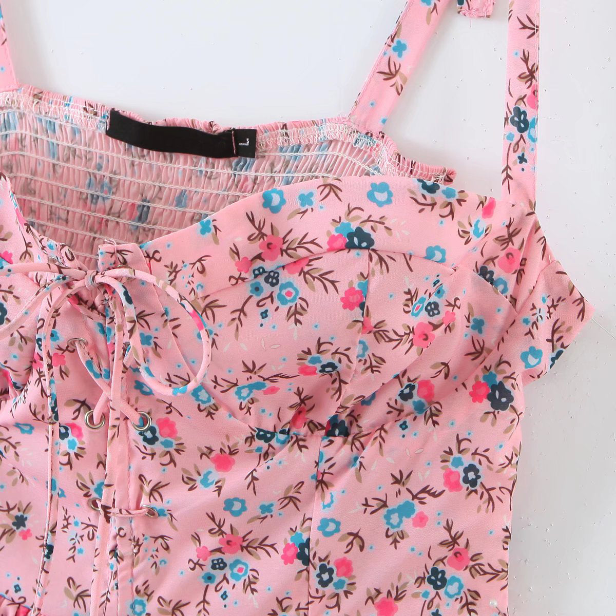 Voguable   Sweet Women Floral Print Sexy Sling Cake Dress Ladies Summer Holiday Chiffon Robe Short Vestido voguable