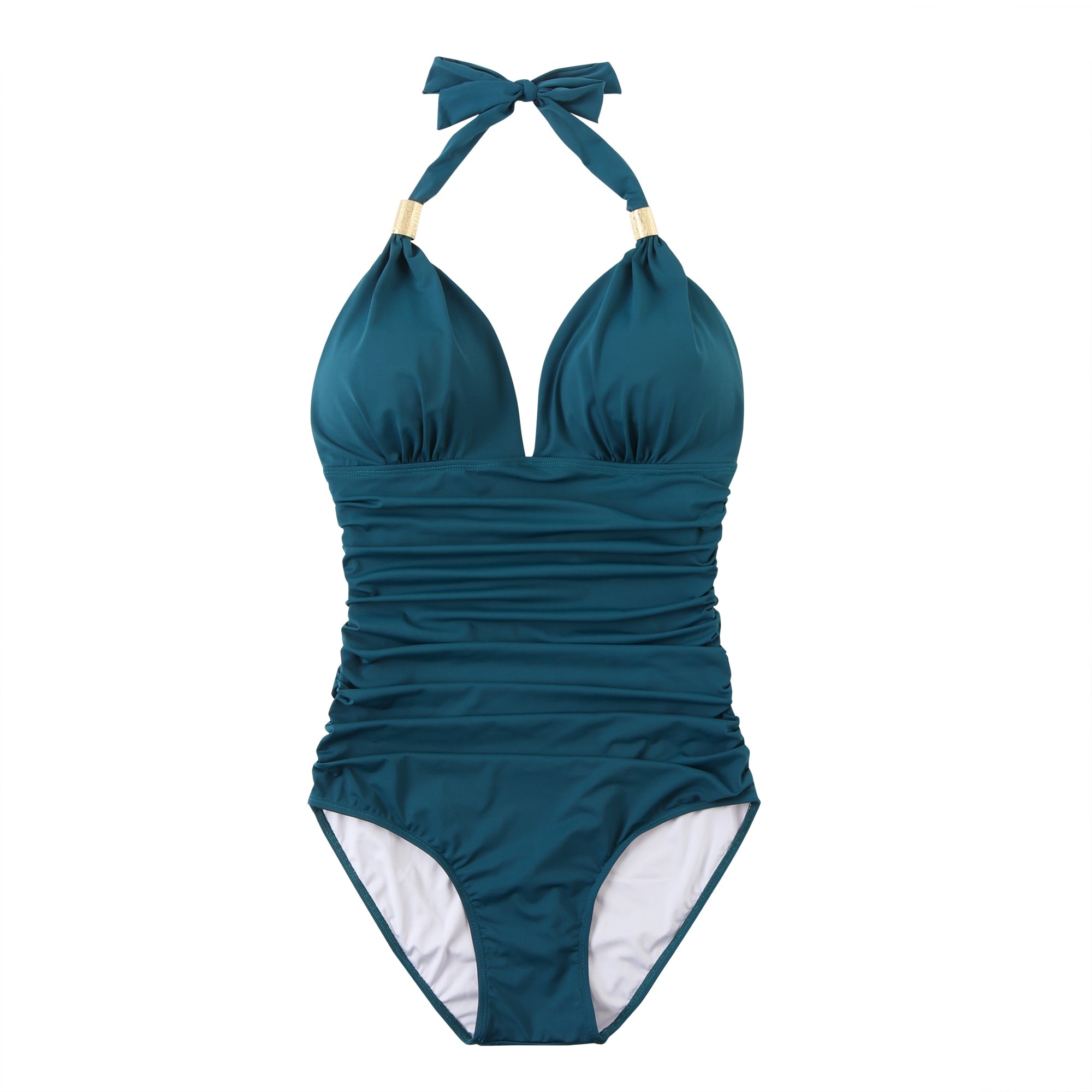 Voguable One Piece Swimsuit Women Solid Bathing Suit Halter Bodysuit Push Up Swimsuit Monokini Beachwear Plus Size Swimwear Tankini 2022 voguable