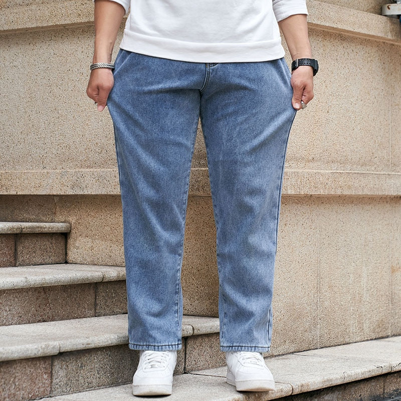 Voguable Baggy Pants Men Big Size Jeans Denim Loose Straight Long Trouser Man Style Street Outdoor Clothing 32-48 voguable