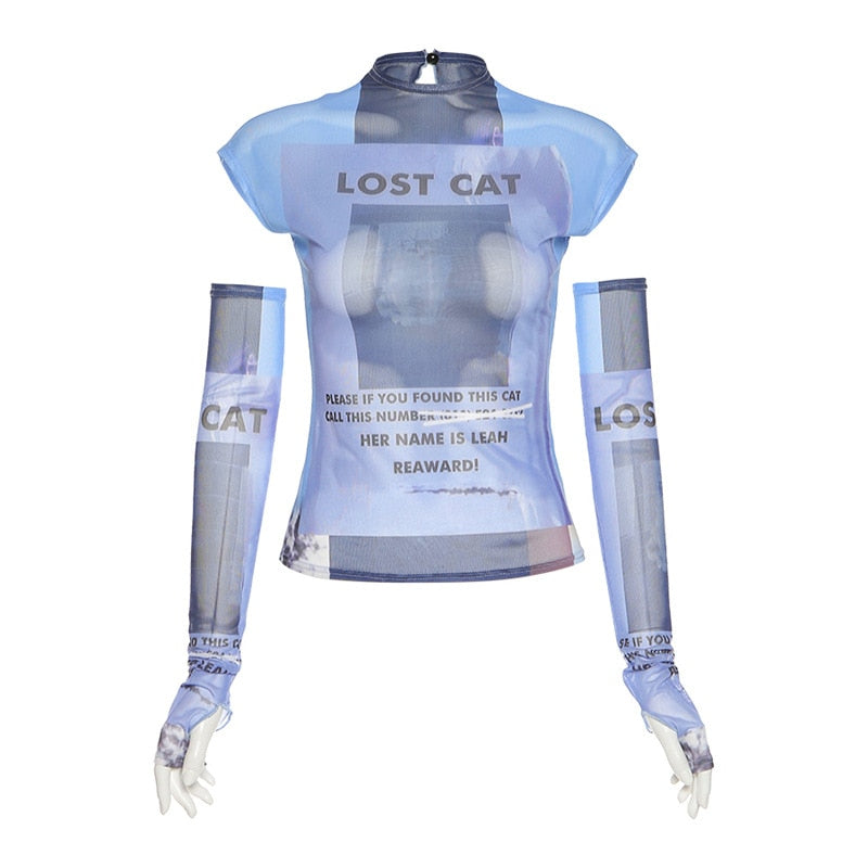 Y2K Slim Bodycon Tops Summer Fashion Women Printing T-Shirt Long Oversleeve Party Club Outfit Casual Streetwear voguable