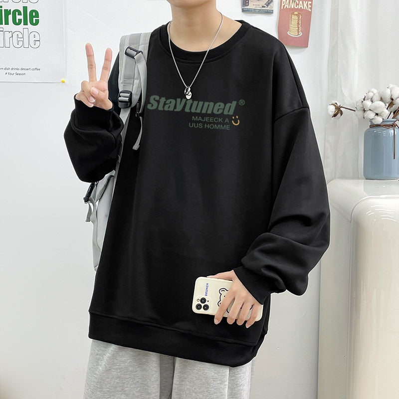 Voguable Spring Men Casual Sweatshirts Harajuku 1997 Printed Men Oversized Hoodies 2021 Korean Man Casual Loose Pullovers voguable
