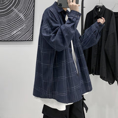 Voguable  Long Sleeve Plaid Shirt Men's casual Shirt high quality shirts men clothing japanese streetwear fashion The new listing 2021 voguable