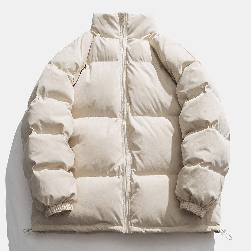 Voguable Mens Parker Coat Trend All-match Couple Style Coats Simple and Comfortable Jacket Pure Color Warm Youth Casual Thicken Men Coats voguable