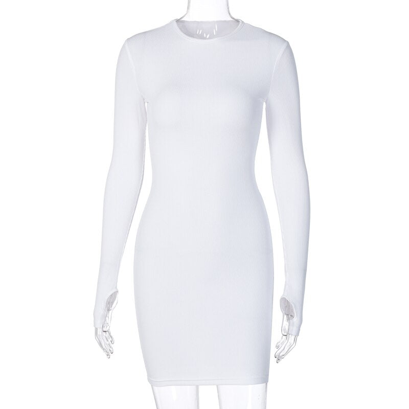 Voguable   2022 Long Sleeve Bodycon Sexy Mini Dress Autumn Winter Women Fashion Streetwear Outfits Party Club Wear voguable