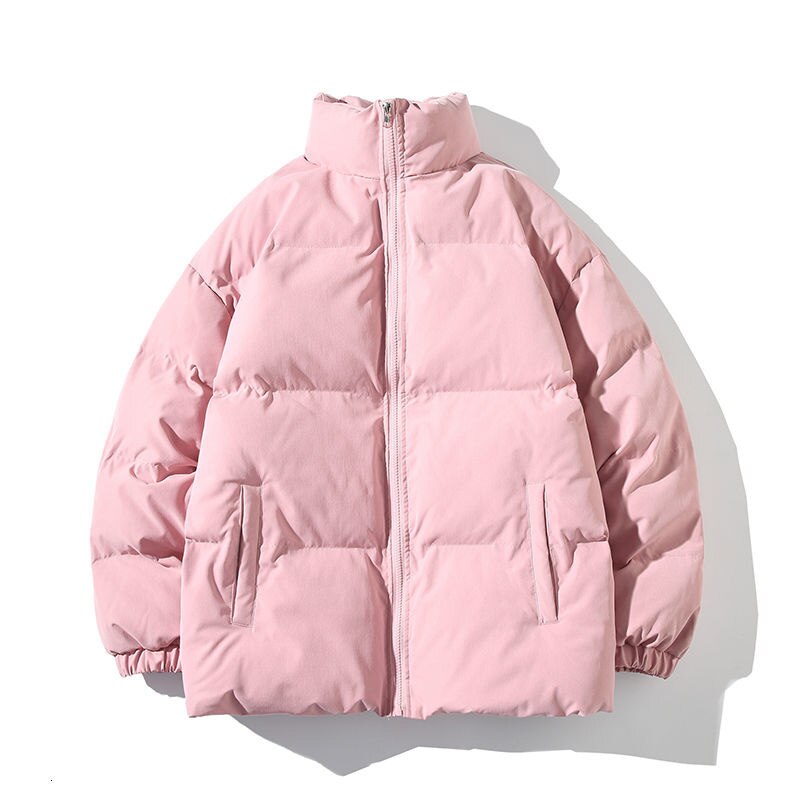 Voguable Big Size Thicken Men Warm Parkas Solid Color Stand Collar Fashion Male Winter Coat Cotton Padded Jacket Harajuku Clothing voguable